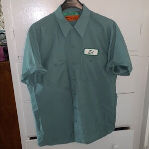 Vintage Teal Mechanics shirt “Ed” patch men’s size XL